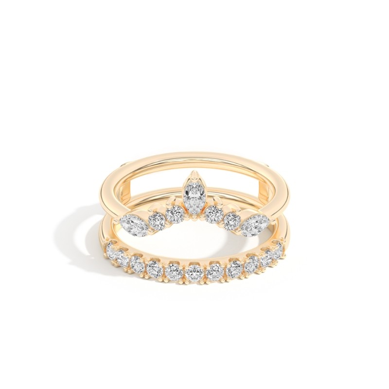 Bianca 0.94 Ct Round/Marquise Diamond Ring Guard
