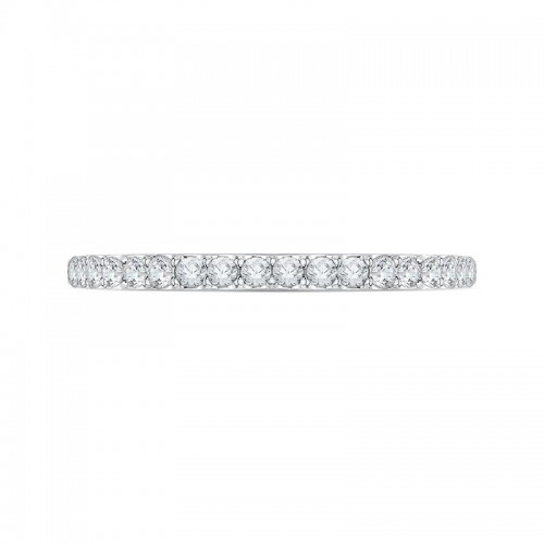 18K White Gold Round Diamond Wedding Band