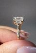 Yellow Gold Emerald Cut Three Stone Engagement Ring