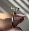 Yellow Gold Emerald Cut Bezel Set Hidden Halo