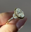Yellow Gold Vintage Halo Oval Engagement Ring