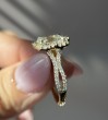 Yellow Gold Emerald Cut Vintage Halo Engagement Ring