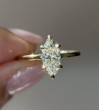 Yellow Gold Marquise Hidden Halo Solitaire Engagement Ring