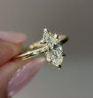 Yellow Gold Marquise Hidden Halo Solitaire Engagement Ring