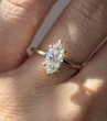 Yellow Gold Marquise Hidden Halo Solitaire Engagement Ring