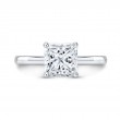 10K White Gold Princess Cut Solitaire Diamond Engagement Ring