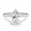 10K White Gold Marquise Solitaire Diamond Engagement Ring