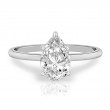 10K White Gold Pear Solitaire Diamond Engagement Ring