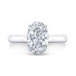 10K White Gold Oval Solitaire Diamond Engagement Ring