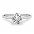 10K White Gold Round Solitaire Diamond Engagement Ring