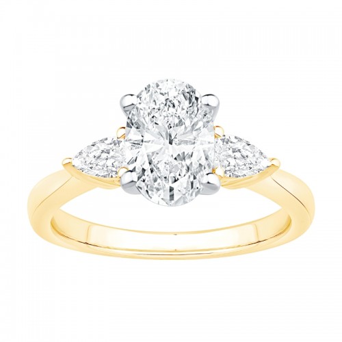14K Yellow Gold 1.88 Carats Oval Diamond Engagement Ring