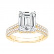 14K Yellow Gold Emerald Cut Diamond Engagement Ring