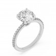 14K White Gold Round Diamond Classic Engagement Ring