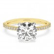 14K Yellow Gold Round Diamond Classic Engagement Ring