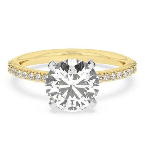 14K Yellow Gold Round Diamond Classic Engagement Ring