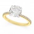 14K Yellow Gold Round Diamond Classic Engagement Ring