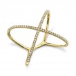 0.18Ct 14K Yellow Gold Diamond Lady's X Ring