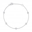 0.13Ct 14K White Gold 7 Diamonds By The Yard Bracelet