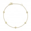 0.13Ct 14K Yellow Gold 7 Diamonds By The Yard Bracelet