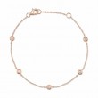 0.13Ct 14K Rose Gold 7 Diamonds By The Yard Bracelet