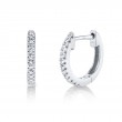 0.07ct 14k White Gold Diamond Huggie Earrings