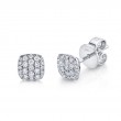 0.24Ct 14K White Gold Diamond Pave Stud Earrings
