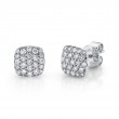 0.50Ct 14K White Gold Diamond Pave Stud Earrings