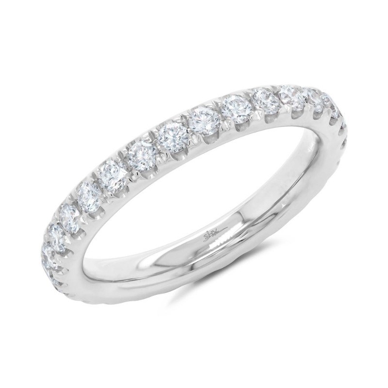 0.99Ct 14K White Gold Diamond Eternity Band Size 4.5