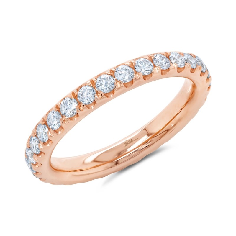 1.21Ct 14K Rose Gold Diamond Eternity Band Size 8