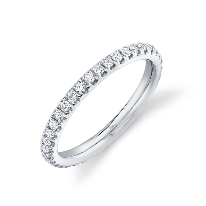 0.51Ct 14K White Gold Diamond Eternity Band Size 4.5