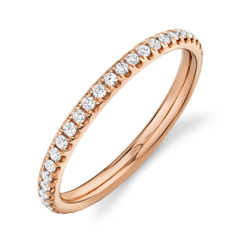0.42Ct 14K Rose Gold Diamond Eternity Lady's Band Size 8