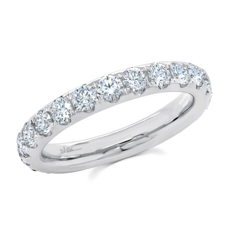 1.84Ct 14K White Gold Diamond Eternity Band Size 4.5
