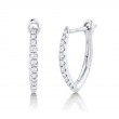 0.15Ct 14K White Gold Diamond Hoop Earrings