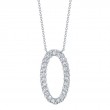 1.33Ct 14K White Gold Diamond Oval Necklace