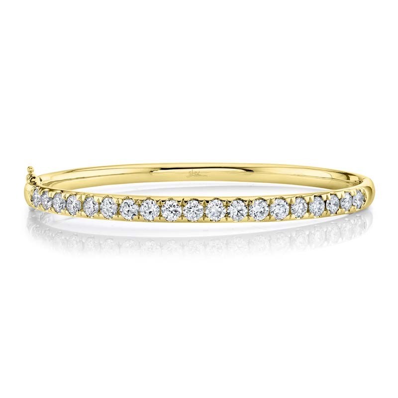 3.04Ct 14K Yellow Gold Diamond Bangle