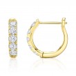 0.81Ct 14K Yellow Gold Diamond Huggie Earrings