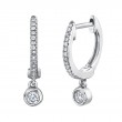 0.14Ct 14K White Gold Diamond Bezel Huggie Earrings