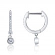 0.14Ct 14K White Gold Diamond Bezel Huggie Earrings