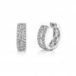 1.09Ct 14K White Gold Diamond Baguette Hoop Earrings