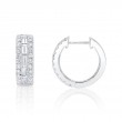 1.09Ct 14K White Gold Diamond Baguette Hoop Earrings