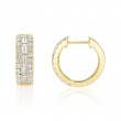 1.09Ct 14K Yellow Gold Diamond Baguette Hoop Earrings