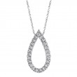 1.06Ct 14K White Gold Diamond Necklace