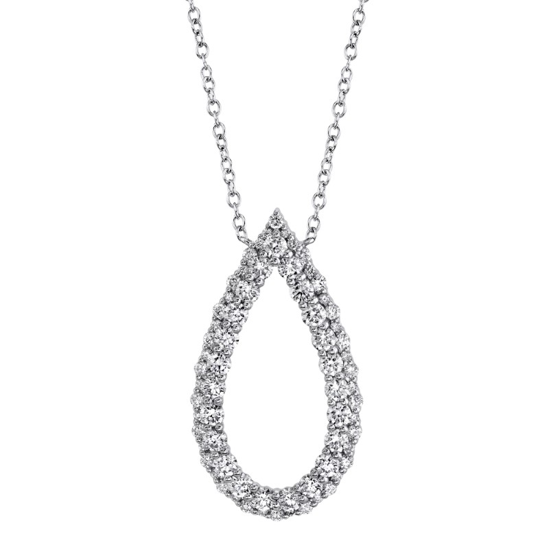 1.06Ct 14K White Gold Diamond Necklace