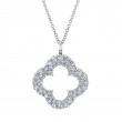 1.04Ct 14K White Gold Diamond Clover Necklace