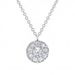 0.22Ct-Ctr(Round) 0.28Ct-Side Diamond Cluster Necklace