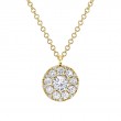 0.22Ct-Ctr(Round) 0.28Ct-Side Diamond Cluster Necklace