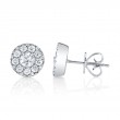 0.47Ct-Ctr(Round) 0.53Ct-Side 14K White Gold Diamond Cluster Stud Earrings