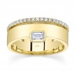 0.39Ct 14K Yellow Gold Diamond Emerald Lady's Band