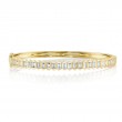 1.70Ct 14K Yellow Gold Diamond Baguette Bangle