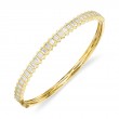 1.70Ct 14K Yellow Gold Diamond Baguette Bangle